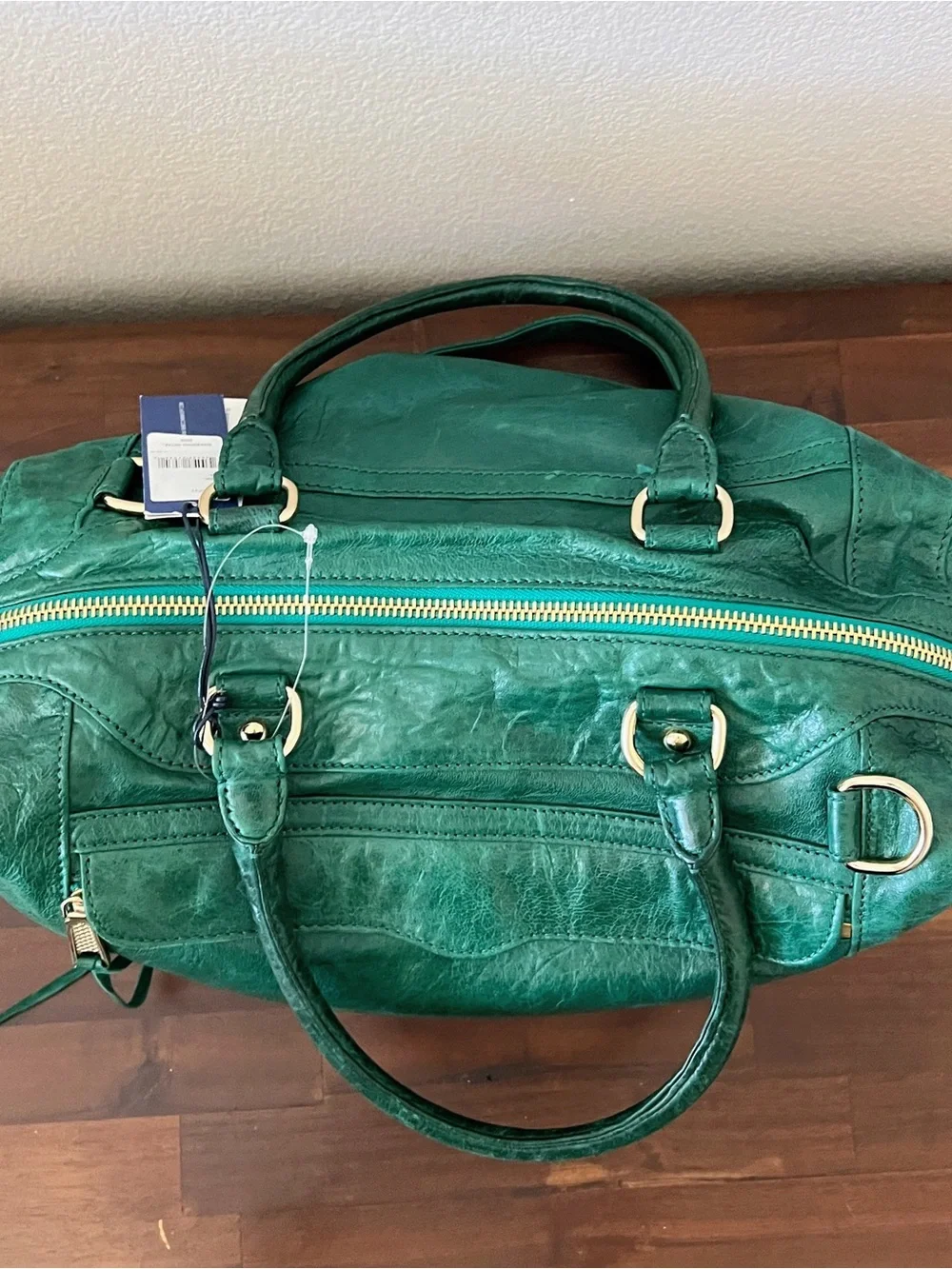 Rebecca Minkoff Peacock Teal MAB Satchel Handbag w Detachable Shoulder Strap NEW